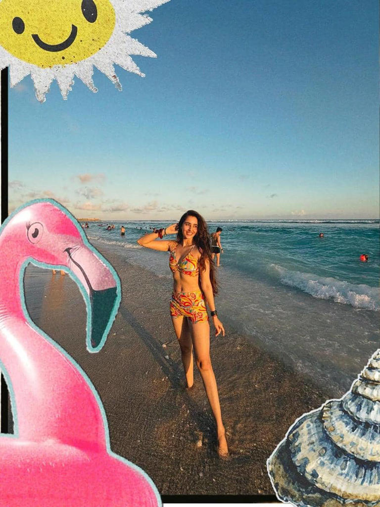 Pantai Melasti Jadi Spot Favorit Simrat Kaur Saat Liburan Di Bali